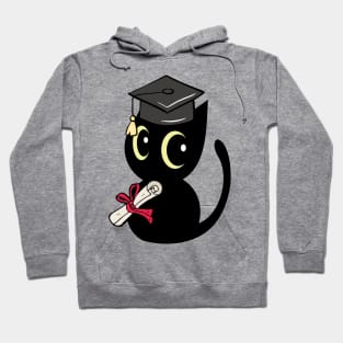 Funny Black cat is graduating Hoodie